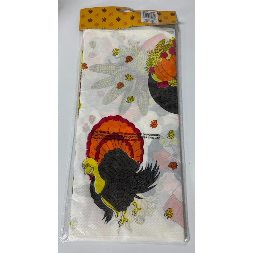 Vintage Thanksgiving Plastic Table Cover 54